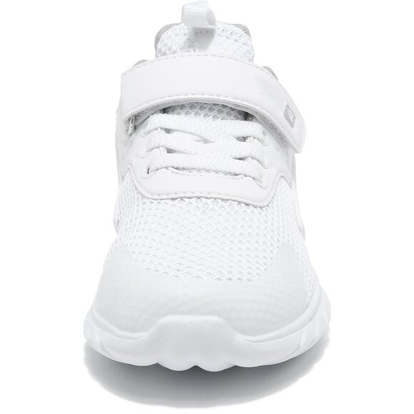 Kids White-2 Lightweight Tennis Athletic Casual Running Shoes Breathable Sneaker - Picture 4 of 7